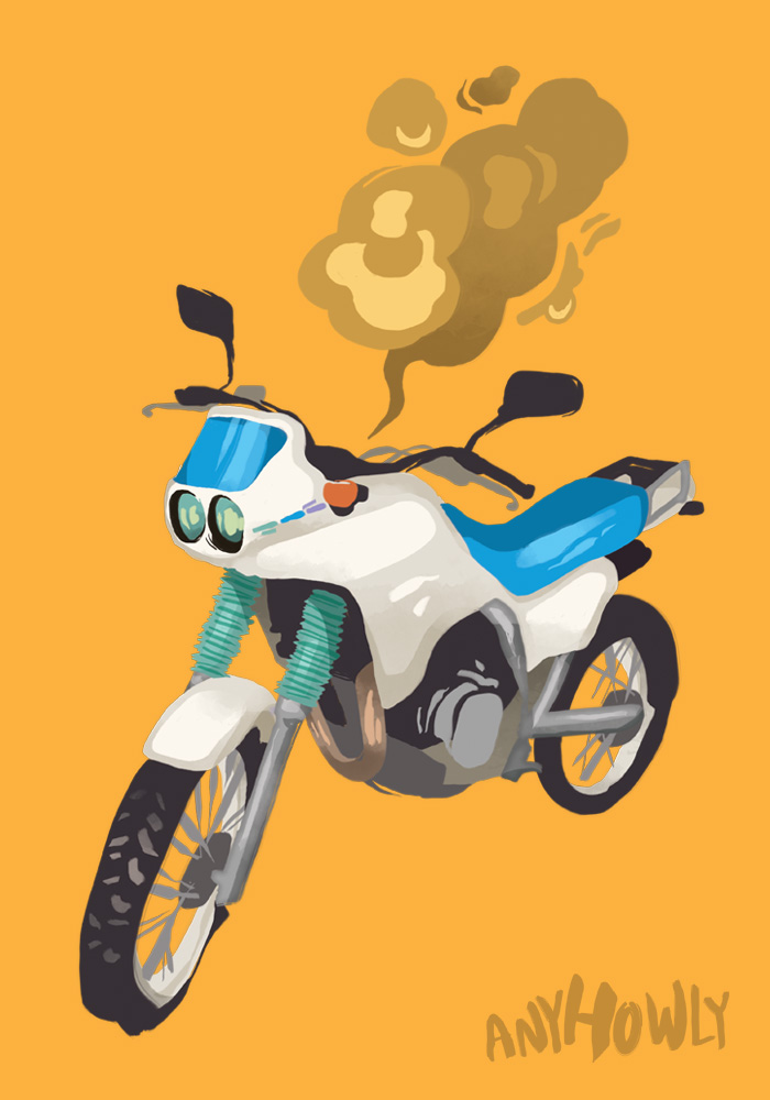 Honda AX-1 illustration motorcycle art